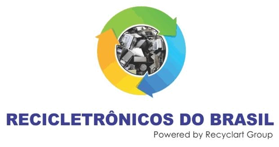 Logotipo Recicletrônicos do Brasil, Powered by Recyclart Group